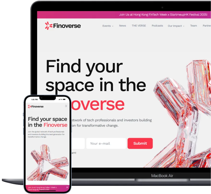 finoverse.com on laptop and mobile