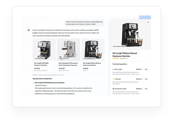 Secure product placement within ChatGPT.