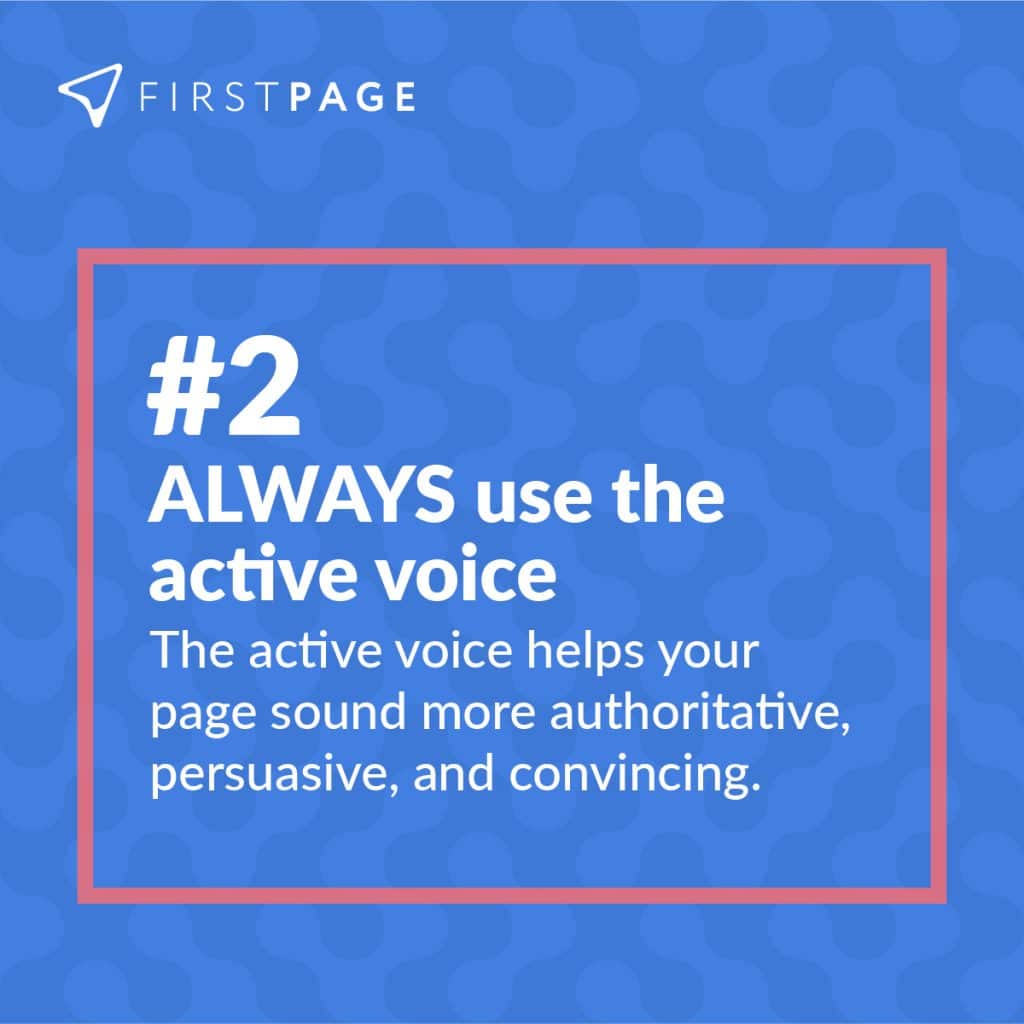 Try to use the active voice in your meta description