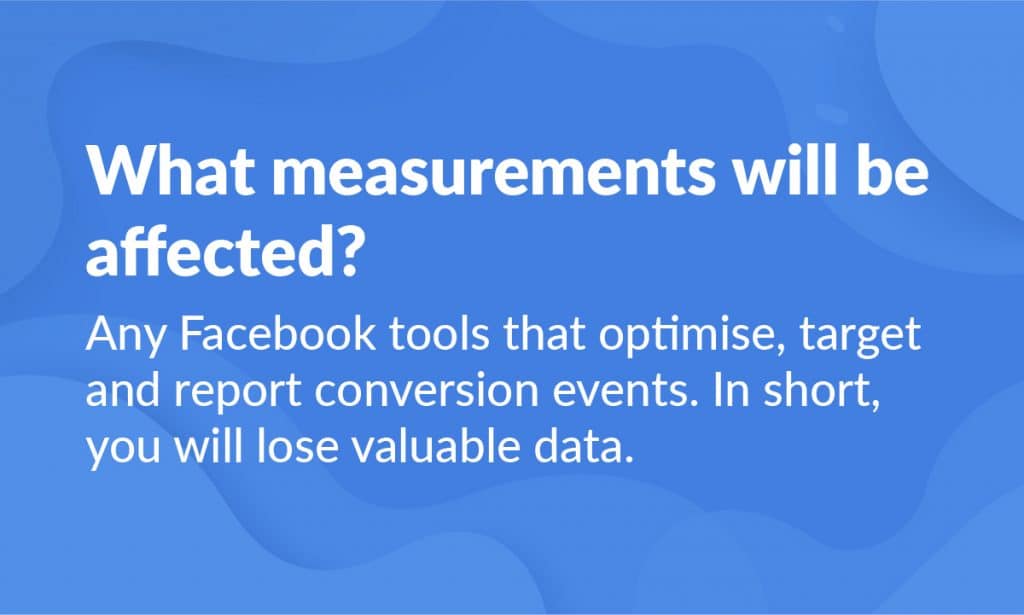 Facebook tools measuring conversion events will be affected