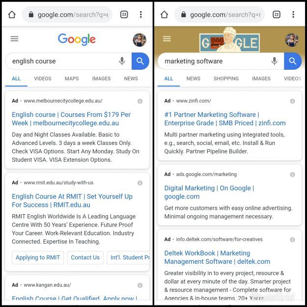 Google Search Ads on mobile