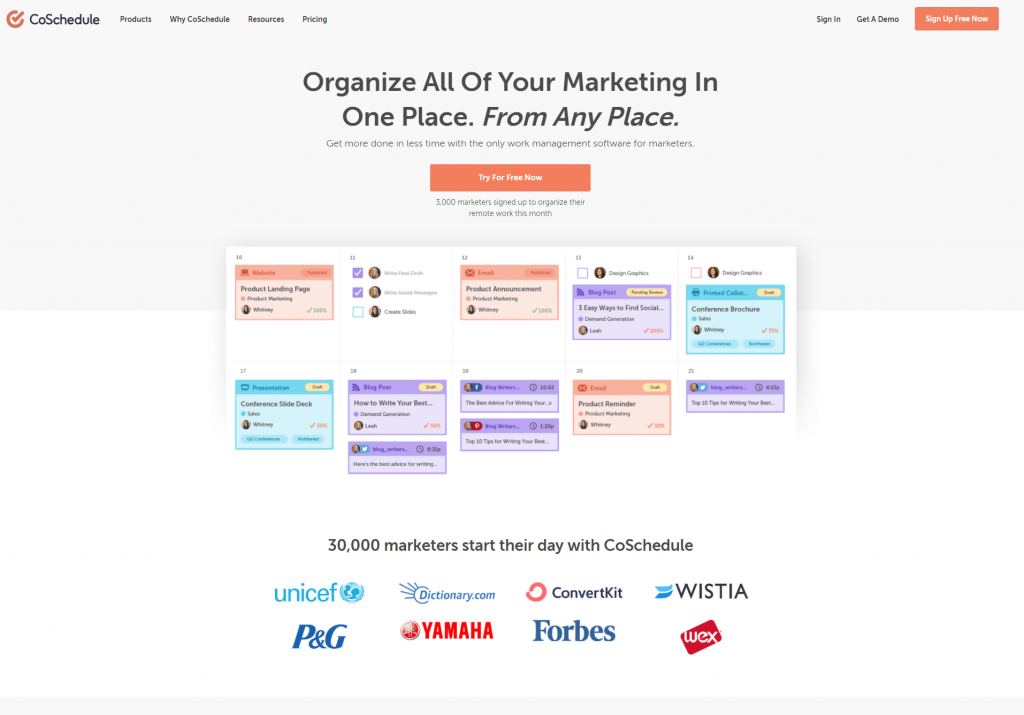 Build your marketing strategy from CoSchedule