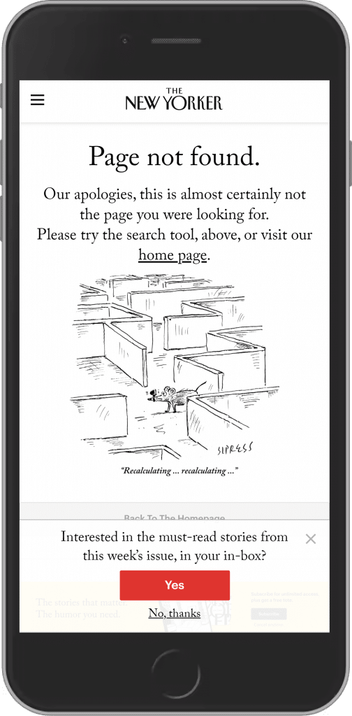 The New Yorker 404 Page